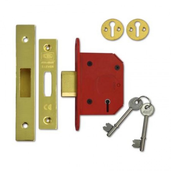 Union Locks BS 5 Lever StrongBOLT Deadlock - Satin Stainless Steel - Size 68