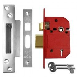 Union Locks BS 5 Lever StrongBOLT Sashlock - Satin Stainless Steel - Size 81