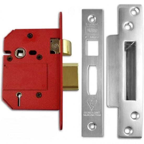 Union Locks BS 5 Lever StrongBOLT Sashlock - Satin Stainless Steel - Size 81