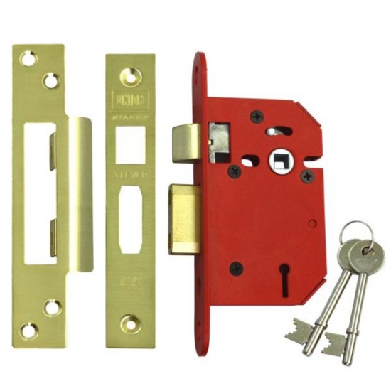 Union Locks 3 Lever StrongBOLT Sashlock - Polished Brass - Size 81