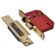 Union Locks 3 Lever StrongBOLT Sashlock - Polished Brass - Size 81