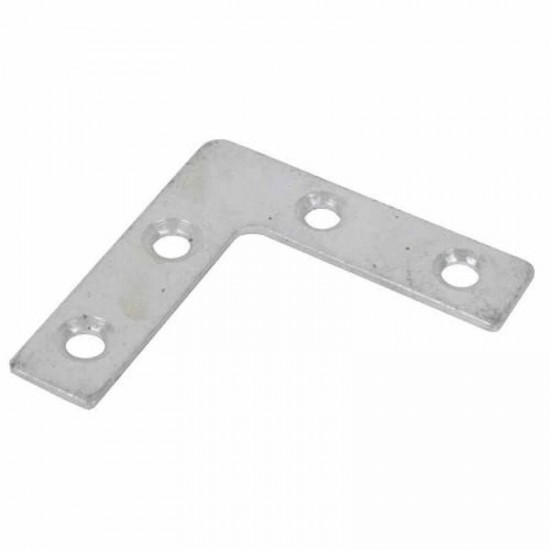 Timco 75mm BZP Corner Plate - 75mm x 75mm x 16mm - Pack of 4