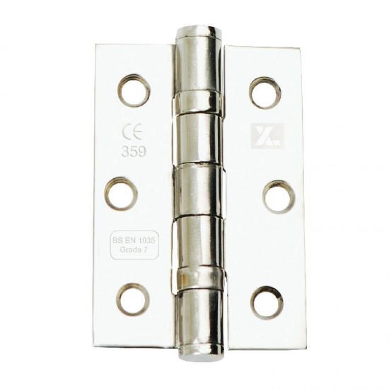 Dale Hardware Pair Of Polished Stainless Steel Ball Bearing Butt Hinges - 76mm x 51mm
