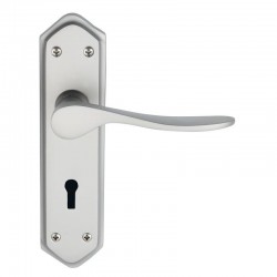 Dale Hardware - Calver Lever Handles On Backplate - SCP Finish - Lever Lock