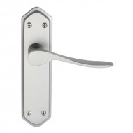 Dale Hardware - Calver Lever Handles On Backplate - SCP Finish - Lever Latch