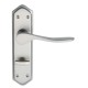 Dale Hardware - Calver Lever Handles On Backplate - SCP Finish - Bathroom