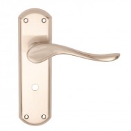 Dale Hardware - Sigma Lever Handles On Backplate - SNP Finish - Bathroom