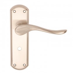 Dale Hardware - Sigma Lever Handles On Backplate - SNP Finish - Bathroom