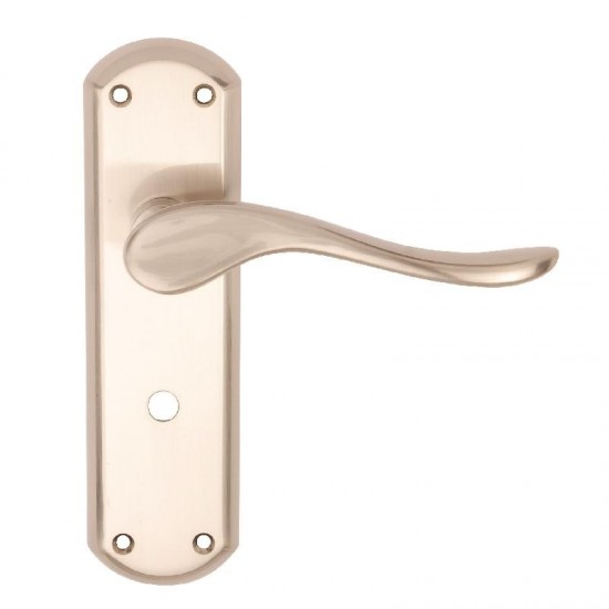 Dale Hardware - Sigma Lever Handles On Backplate - SNP Finish - Bathroom