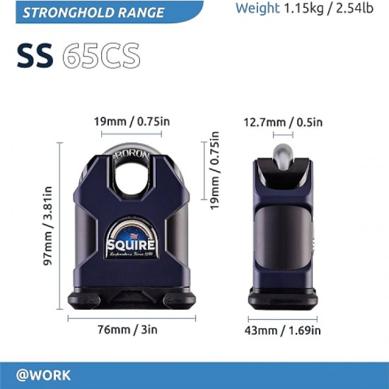Squire SS65CS 65mm Solid Steel Padlock