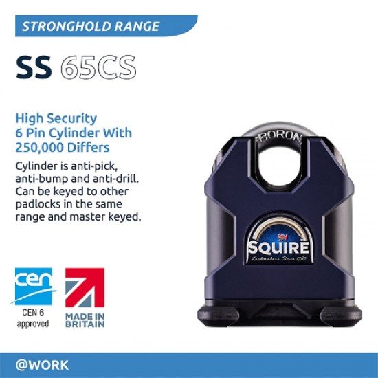 Squire SS65CS 65mm Solid Steel Padlock