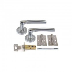 Plus Boxed Internal Door Handle Pack With Handles, Hinges & Latch - Chrome FInish