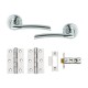 Plus Boxed Internal Door Handle Pack With Handles, Hinges & Latch - Chrome FInish