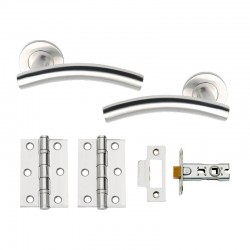 Choice Boxed Internal Door Handle Pack With Handles, Hinges & Latch - Chrome Finish