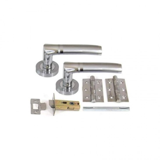 Mode Boxed Internal Door Handle Pack With Handles, Hinges & Latch - Chrome Finish
