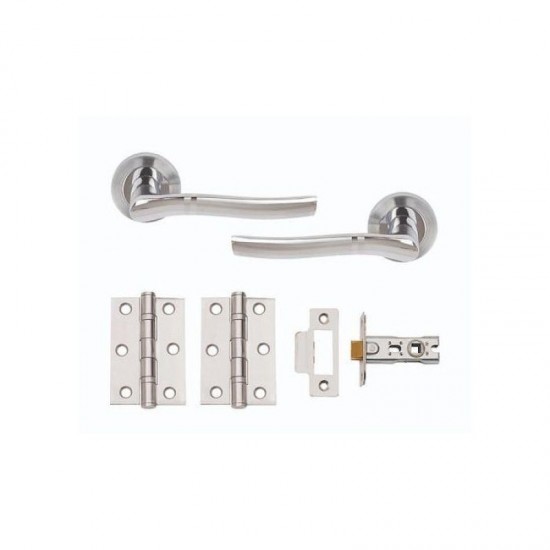 Mode Boxed Internal Door Handle Pack With Handles, Hinges & Latch - Chrome Finish