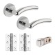 Wave Smart Latch Internal Door Handle Pack With Handles, Hinges & Latch - Chrome Finish