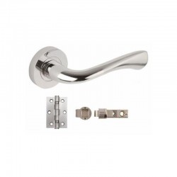 Zone Smart Latch Internal Door Handle Pack With Handles, Hinges & Latch - Chrome Finish