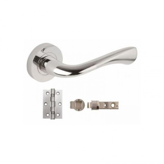 Zone Smart Latch Internal Door Handle Pack With Handles, Hinges & Latch - Chrome Finish