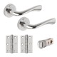 Zone Smart Latch Internal Door Handle Pack With Handles, Hinges & Latch - Chrome Finish
