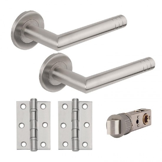Echo Smart Latch nternal Privacy Door Handle Pack With Handles, Hinges & Latch - Chrome Finish