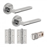 Move Smart Latch Internal Door Handle Pack With Handles, Hinges & Latch - Chrome Finish