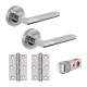 Move Smart Latch Internal Door Handle Pack With Handles, Hinges & Latch - Chrome Finish