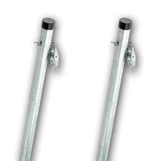 2.4m One Piece Cleat and Pulley Clothes Post (Twin Pack)