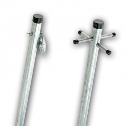 2.4m Cleat and Pulley + One Piece Standard Clothes Post (Twin Pack)