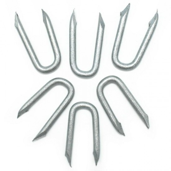 Timco Galvanised 'U' Nails/Presser Point Staples - 40mm x 4.00mm - 1kg Bag