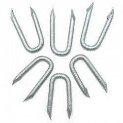 Timco Galvanised 'U' Nails/Presser Point Staples - 50mm x 4.00mm - 1kg Bag