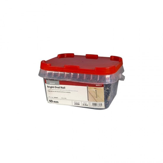 Timco Bright Oval Wire Nails - 40mm - 2.5kg Bag