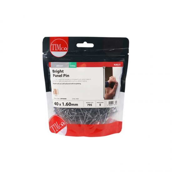 Timco Bright Panel Pins - 40mm x 1.60mm - 500g Bag