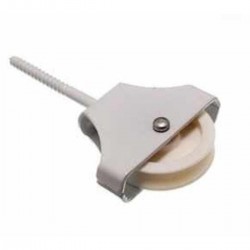 44mm Single Screw Cast Pulley with Nylon Wheel - White