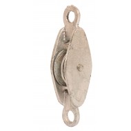 38mm Single Line Pulley Double Eye with Cast BZP Wheel