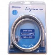 Reinforced PVC Silver Shower Hose - 1500mm x 8mm