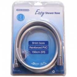 Reinforced PVC Silver Shower Hose - 1500mm x 8mm