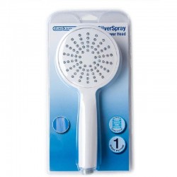 EuroShowers Silver Spray Single Function Shower Head - White
