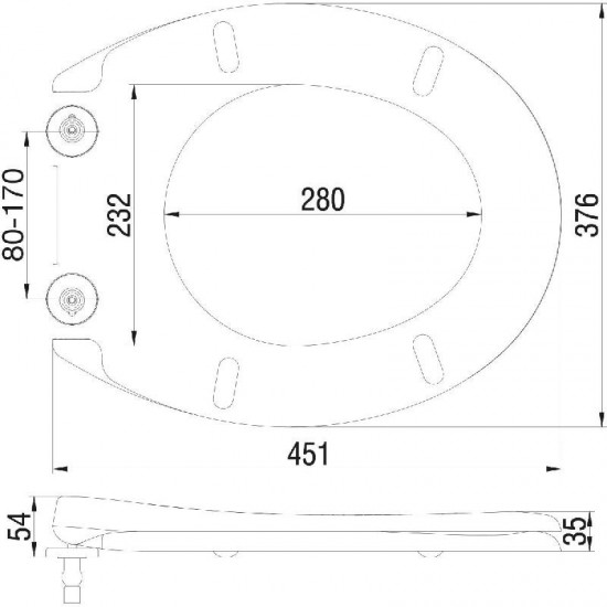 Euroshowers Opan One Universal Toilet Seat - White