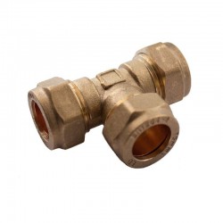 Oracstar 15mm Compression Equal Tee - Brass For Plumbing