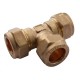 Oracstar 22mm Compression Equal Tee - Brass For Plumbing