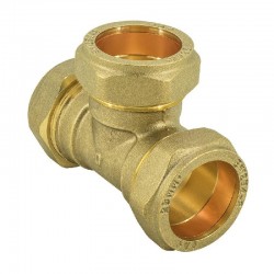 Oracstar 22mm Compression Equal Tee - Brass For Plumbing