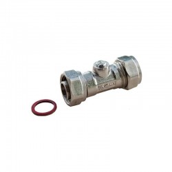 Oracstar Chrome Straight Compression Service Valve - 15mm x 1/2