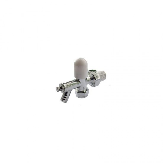 Oracstar Chrome Radiator Valve Angled Drain Off - 15mm x 1/2