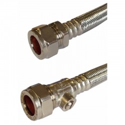 Oracstar 15mm x 15mm x 500mm Flexible Connector with Isolating Valve