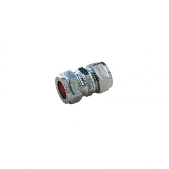 Oracstar 15mm Chrome Straight Compression Coupler For Plumbing