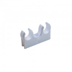 Oracstar 15mm White Double Pipe Clip - Pack of 10