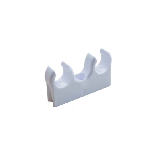 Oracstar 22mm White Double Pipe Clip - Pack of 10