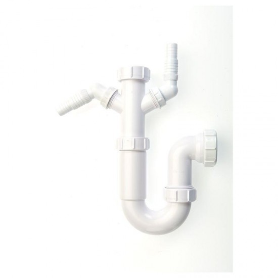 Oracstar MaKe 40mm x 75mm Washing Machine Trap - Seal 2 Spigot