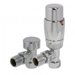COMAP 05923 Chrome Angled Thermostatic Radiator Valve